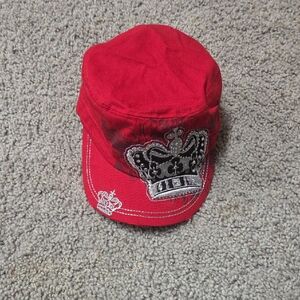 Red Embellished Women's Hat
